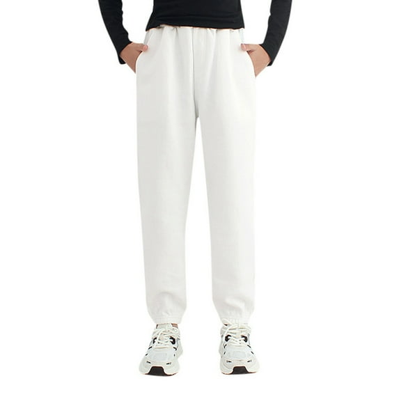 Sobgg25 Boys Girls Solid Pants Jogger Sweatpants With Pockets Warm Kids Trousers Casual Pants Size 4-5 Years