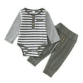 thumbnail image 1 of Sobgg25 Toddler Boys Winter Long Sleeve Plaid Prints Romper Pants 2PCS Outfits Clothes Set For Babys Clothes Size 6-12 Months, 1 of 4