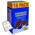 thumbnail image 1 of Sobisk Chocolate Sandwich Creme Cookies w/CUSTOM TRADEMARK STORAGE BAG 18 Pack Delicious Chocolate Cookies Filling Snacks School Lunch Pantry Milky Snack Party Treats Desserts, 1 of 8