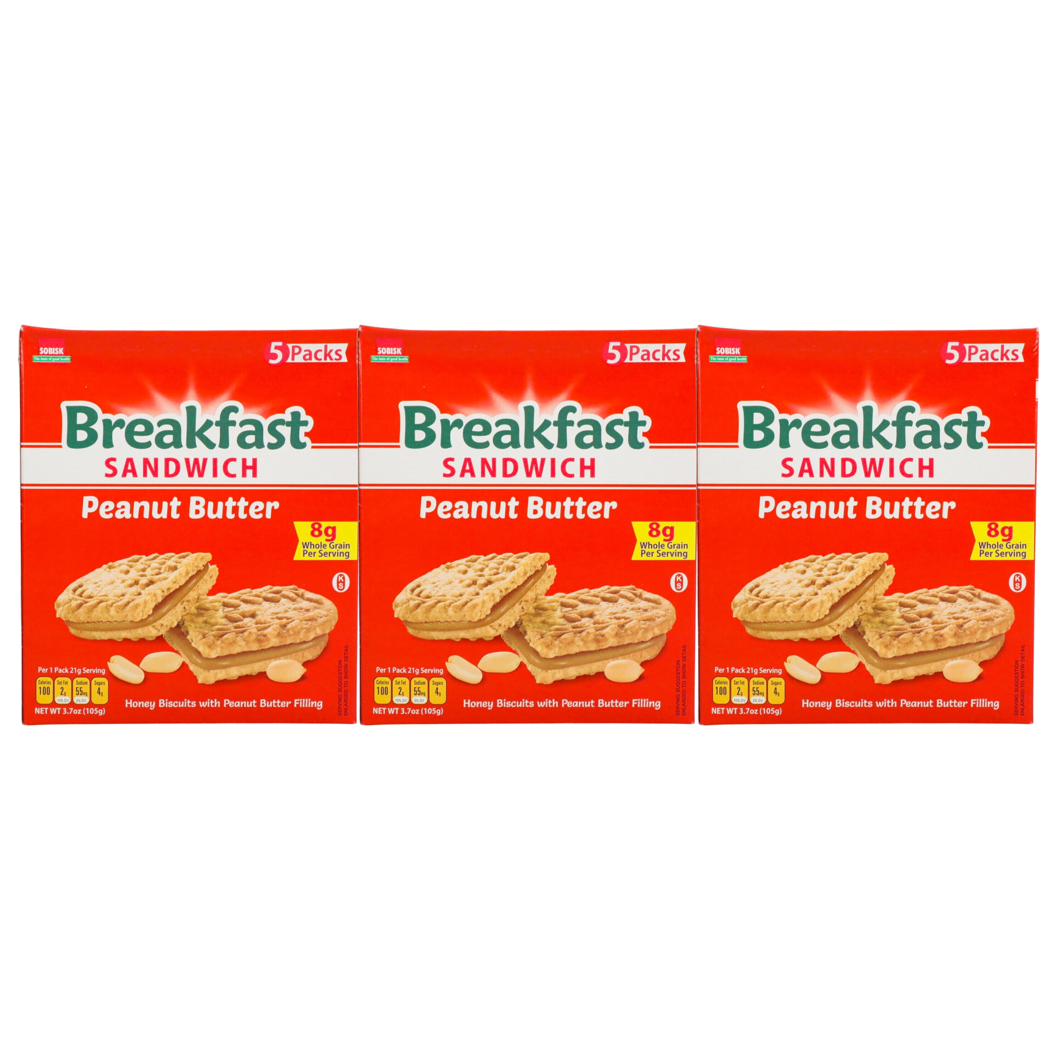 Sobisk Peanut Butter Breakfast Sandwich Cookies (5.3 oz., Pack of 3)