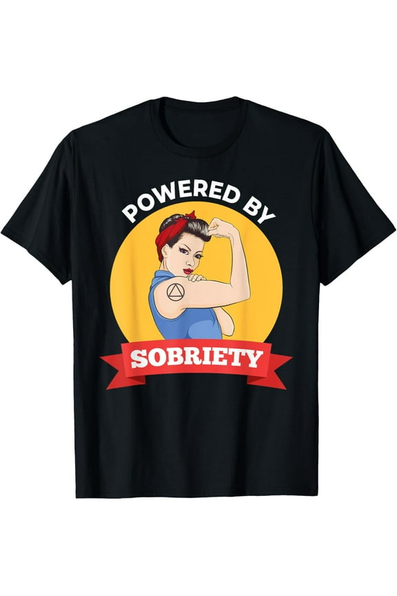 Sobriety Alcoholics Anonymous AA Sober AF Women's T-ShirtMen and women, Black T-shirt, size: Extra large S-4XL
