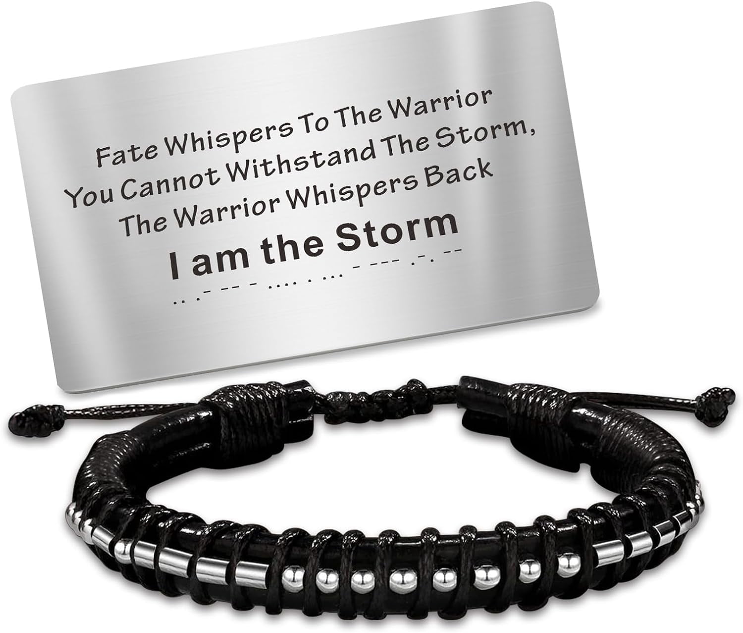 Jewelry Mens Inspirational Leather Bracelets Morse Code Leather