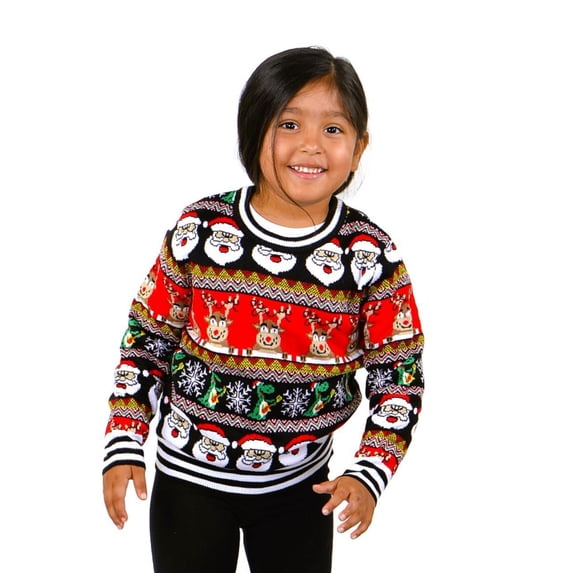 Socal Look Kids Christmas Sweater, Children's Acrylic Holiday Pullover for Boys & Girls, 11-12 Years