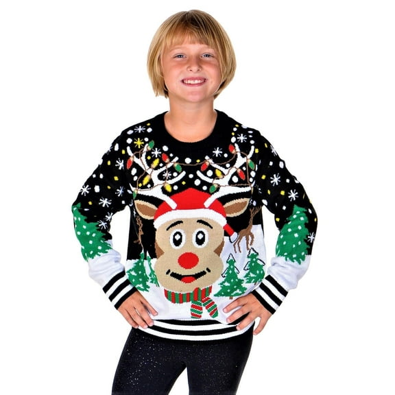 Socal Look Kids Christmas Sweater, Children's Acrylic Holiday Pullover for Boys & Girls, 3-4 Years