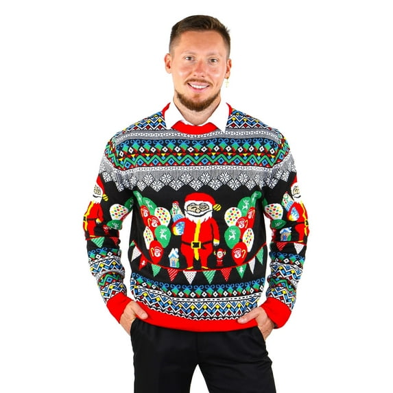Socal Look Men's Ugly Christmas Sweater, Long Sleeve Crew Neck Acrylic Holiday Pullover, 2XL