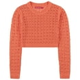 thumbnail image 1 of Socal Look Women's Cotton Crochet Sweater Long Sleeve Summer Casual Pullover Coral, 2X-Large, 1 of 7