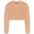 thumbnail image 1 of Socal Look Women's Cotton Crochet Sweater Long Sleeve Summer Casual Pullover Peach, X-Small, 1 of 7