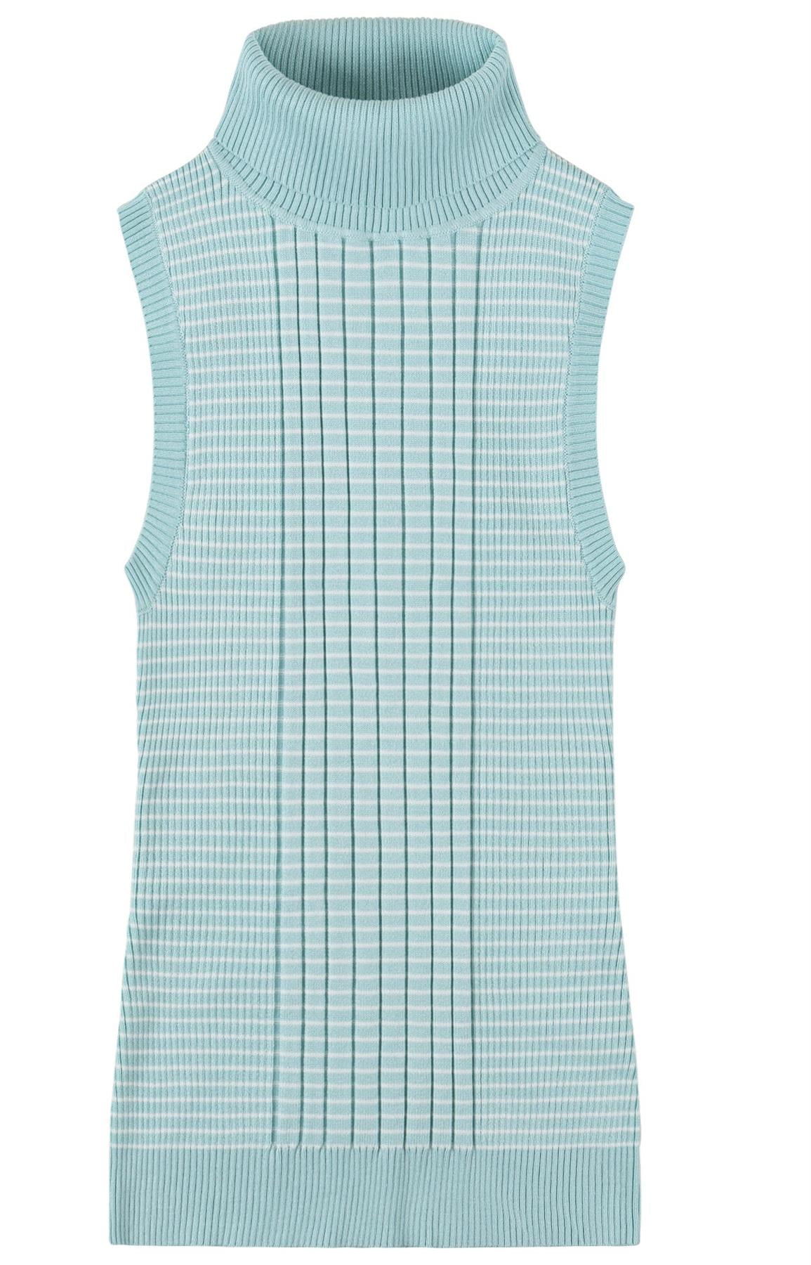 Socal Look Women's Sleeveless Turtleneck Sweater Top in