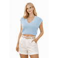 thumbnail image 1 of Socal Look Women's Sleeveless V-Neck Sweater Top in Stretchable Viscose Blue Bell, 2XL, 1 of 4