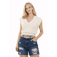 thumbnail image 1 of Socal Look Women's Sleeveless V-Neck Sweater Top in Stretchable Viscose Cream, XL, 1 of 4