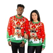 SOCAL LOOK Women's Ugly Christmas Sweater, Long Sleeve Crew Neck Acrylic Pullover, S