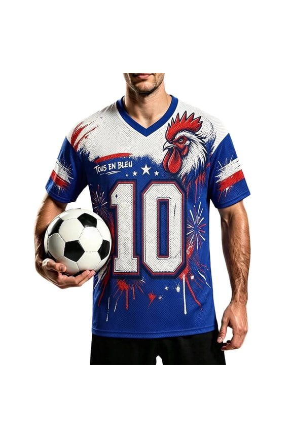 Soccer 2026 Shirts for Men French Collar Short Sleeve Casual Crew Neck Summer Solid Color Streetwear Fashion Game Day Tee Sports Fan Top Size L