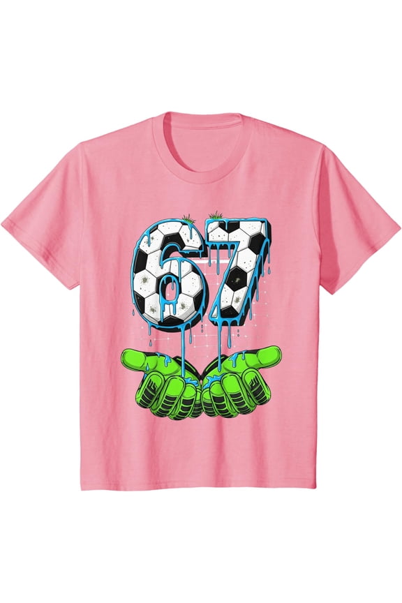 Soccer 67 Six Seven Funny Meme Drip Boys Girls T-Shirt