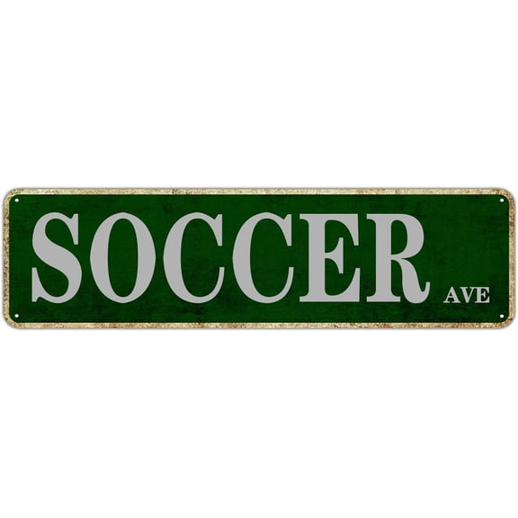Soccer AVE Metal Tin Sign For Home Office Living Room Bar Cafe Restaurant Club Wall Decor 4x16 Inches