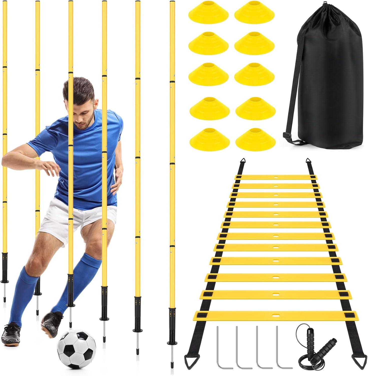 Soccer Agility Training Equipment: Soccer Agility Poles, 20ft