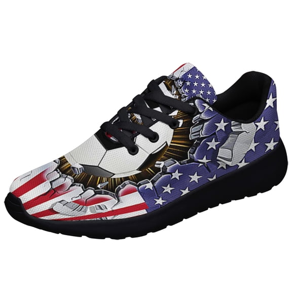 Soccer American flag Shoes Sneakers Black Size 4