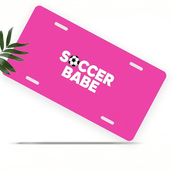 Soccer Babe Front License Plate, Metal License Plate, Funny Standard Plates Personalized Novelty Decorative For Men/Women/Boys/Girls Car 6×12 Inch
