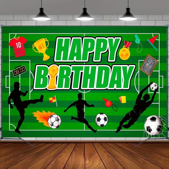 Soccer Party Supplies, 71x43'' Soccer Backdrop, Soccer Birthday Banner Backdrop & Soccer Party Background for Soccer Birthday Party Decorations
