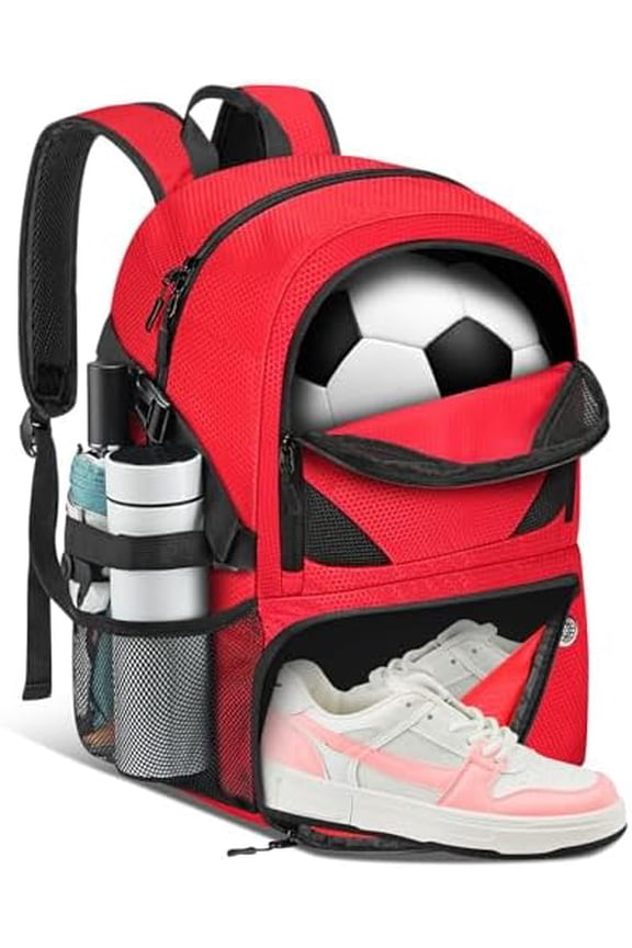 Soccer Backpack with Seperate Compartment, Water Resistant Sport Bags fit for Basketball, Volleyball, Football