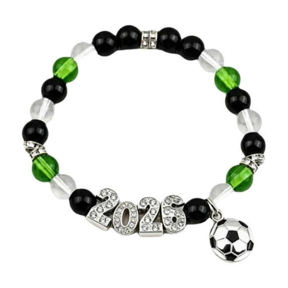 Soccer Baded Bracelet 2026 for Women Men, Football Charm Jewelry with USA Mexico Canada Theme, Game Day Accessory, Adjustable Fan Bracelet Gift