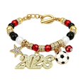 thumbnail image 1 of Soccer Baded Bracelet 2026 for Women Men, Football Charm Jewelry with USA Mexico Canada Theme, Game Day Accessory, Adjustable Fan Bracelet Gift, 1 of 3