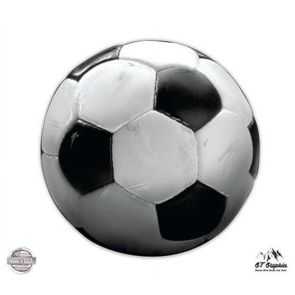 Soccer Ball - 5" Vinyl Sticker - For Car Laptop I-Pad - Waterproof Decal