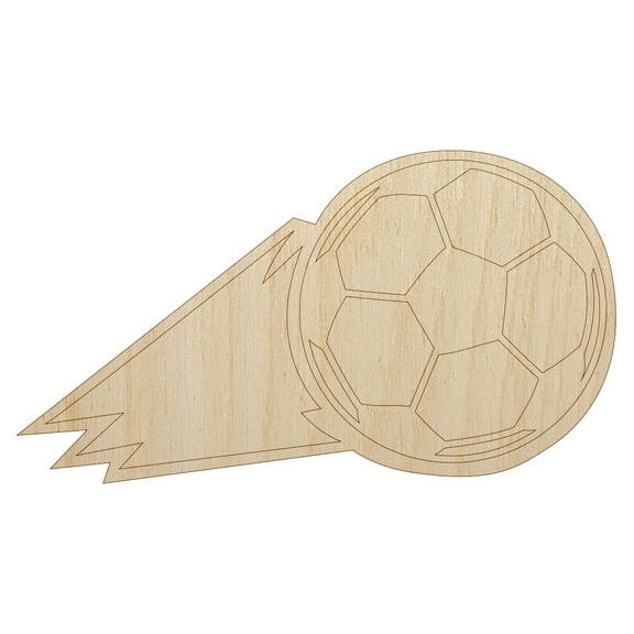 Soccer Ball Action Wood Shape Unfinished Piece Cutout Craft DIY Projects - 4.70 Inch Size - 1/4 Inch Thick