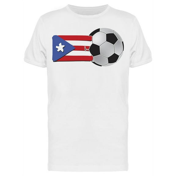 Soccer Ball And Puerto Rico T-Shirt Men -Image by Shutterstock, Male Medium