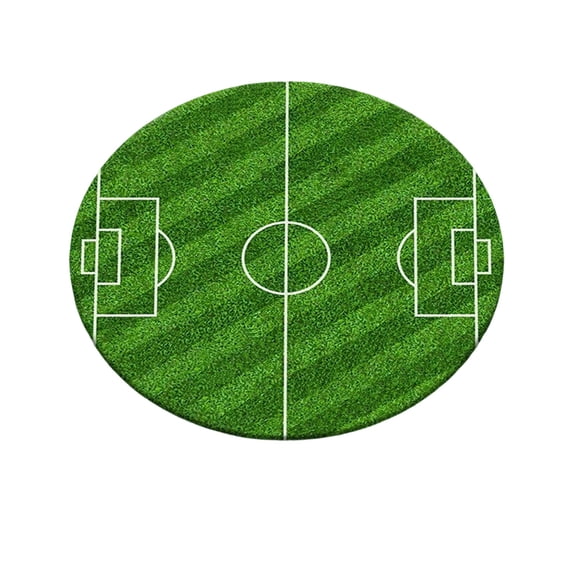 Soccer Ball Area Rug Football Themed Non-Slip Washable Floor Mat for Kids Bedroom, Playroom, Dorm, Hallway, Entryway - Sporty Decor for Soccer Fans