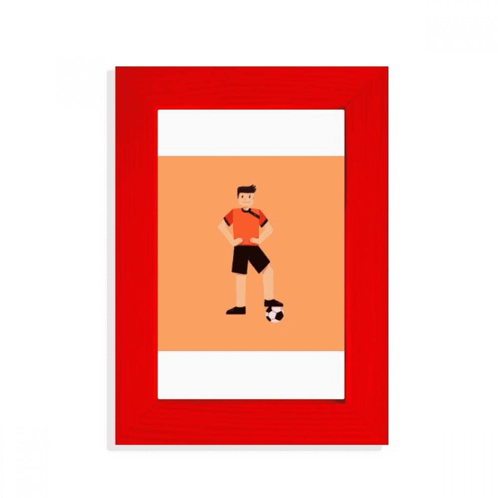 Soccer Ball Association Athlete Player Picture Display Art Red Photo Frame