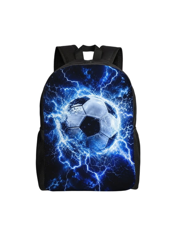 Soccer Ball Backpack Full Front Print Travel Laptop Bag for Men and Women