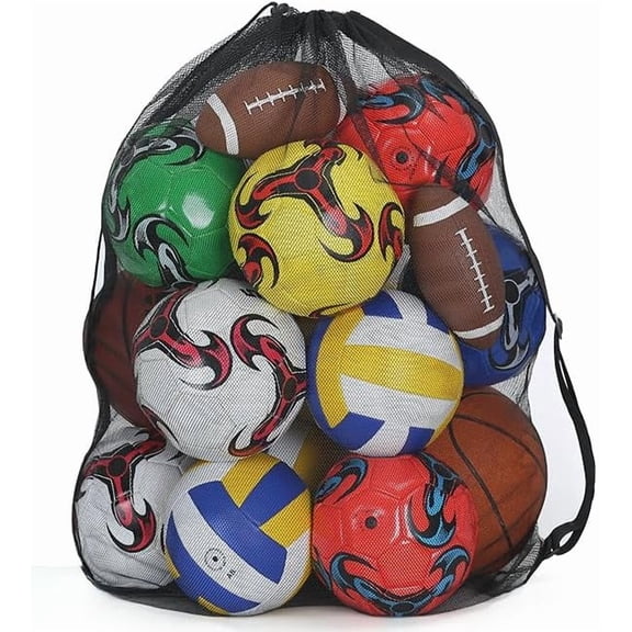 Soccer Ball Bag, Ball Sack, Mesh Bags Drawstring, Ball Bags Mesh, Mesh Bag for Balls, Outdoor Ball Storage for Coach, Basketball, Football, Volleyball with Adjustable Strap