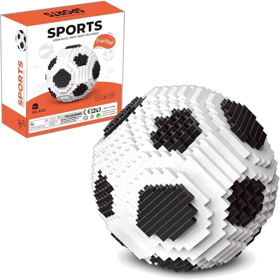 Soccer Ball Building Set,800 Pcs Polyhedral Spherical Blocks Kit,STEM Creative Bricks Project Educational Toys,3D Sports Football Model Collection Micro Building Kit for Adults,Teens,Boys 8+