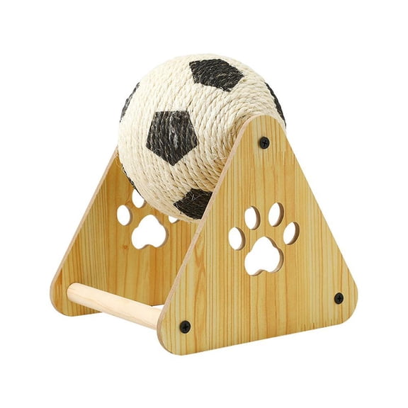 Soccer Ball Cat Scratching Post with Spinning Toy, Compact Composite Board Design for Small Spaces and Indoor Play