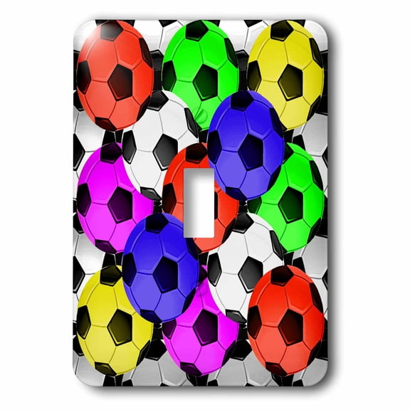 3dRose, Soccer Ball Colorful Pattern Design Print, single toggle switch
