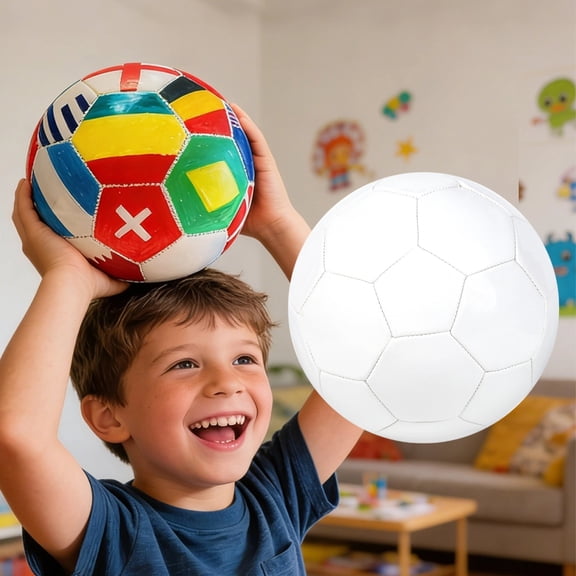 Soccer Ball Coloring For Kids – Color Your Own Design Soccer Ball for Kids, Real Play Ready for Backyard/Family Games, Durable & Creative Gift for Sports/Craft Fans