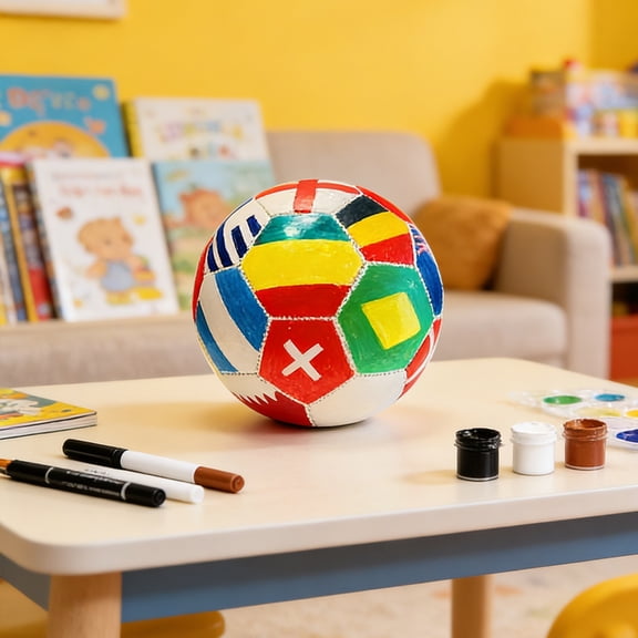 Soccer Ball Coloring For Kids – Size 5 Real Play Soccer Ball, Durable Material for Outdoor Playdates/Backyard Games, Unique Gift for Craft & Sports Lovers