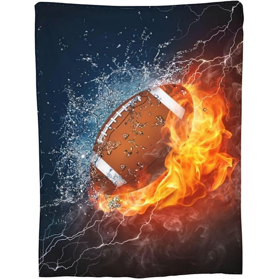 Soccer Ball Cool Sport Throw Blanket Fun Super Soft Warm Boy Bedding Bed Blankets for Couch Bedroom Sofa Office Car All Season Cozy Flannel Plush Blanket for Girls Boys Adults 60"X50"