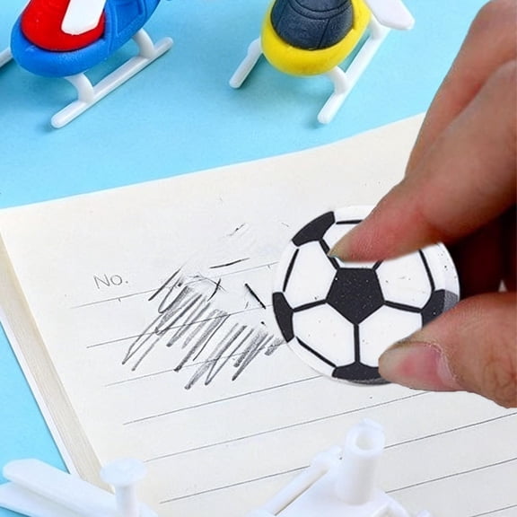 Soccer Ball Erasers With Hole Football Shaped Eraser Set Themed Erasers For Kids Students Classroom Rewards And Stationery