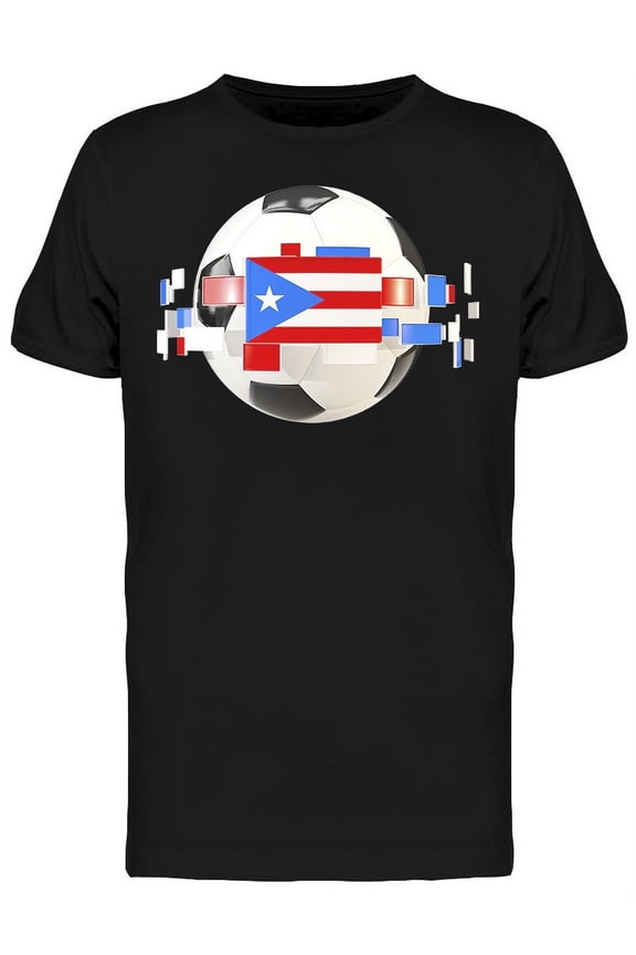 Soccer Ball Flag Of Puerto Rico T-Shirt Men -Image by Shutterstock, Male Medium