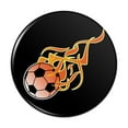 thumbnail image 1 of Soccer Ball Football Cartoon Flames Pinback Button Pin, 1 of 4