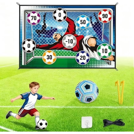 Soccer Ball Game Mat Set, Soccer Ball Indoor Target Toss Party Game, Sports Toys and Gift for Kids Boys Girls for 3 4 5 6 7 8 Year Old Boy Toys Birthday Christmas
