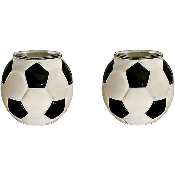 Soccer Ball Glass Mug, Football-Shaped Coffee Cup for Fans - Creative Sports Tea Mugs, Gifts for Soccer Lovers, Home Decor Office Sport Party(white-2pcs)