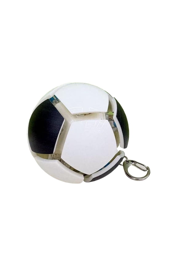 Soccer Ball Keychain, 2.76 Inch 12-Sided with Country Flag Pattern, Mechanical Clicking EDC Football Key Chain for Men Women