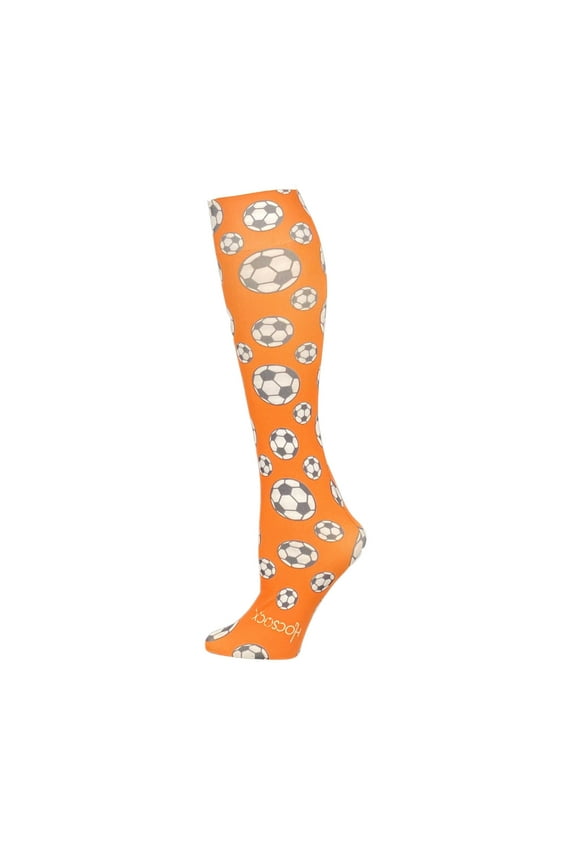 Soccer Ball Kickin' Orange Unisex Performance Liner Socks, Moisture Wicking, Rash & Blister Protection for Field & Ice Hockey, Soccer, Skiing, Hiking, Boot Sock, Small