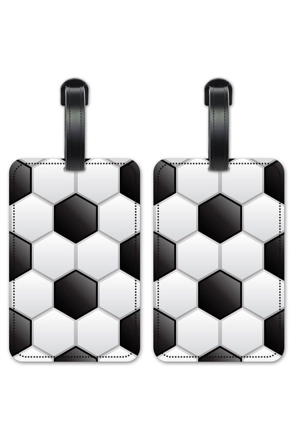 Soccer Ball - Luggage ID Tags / Suitcase Identification Cards - Set of 2