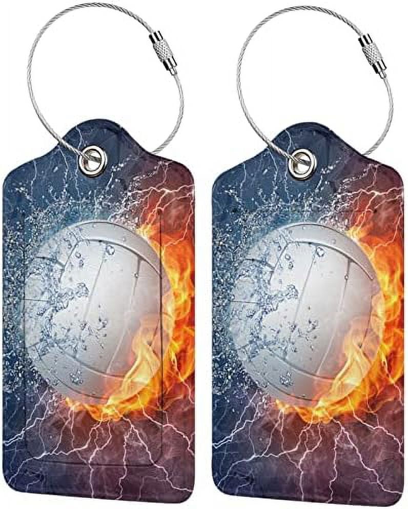 Soccer Ball Luggage Tags for Suitcases Travel 2 Pieces Cool Sports