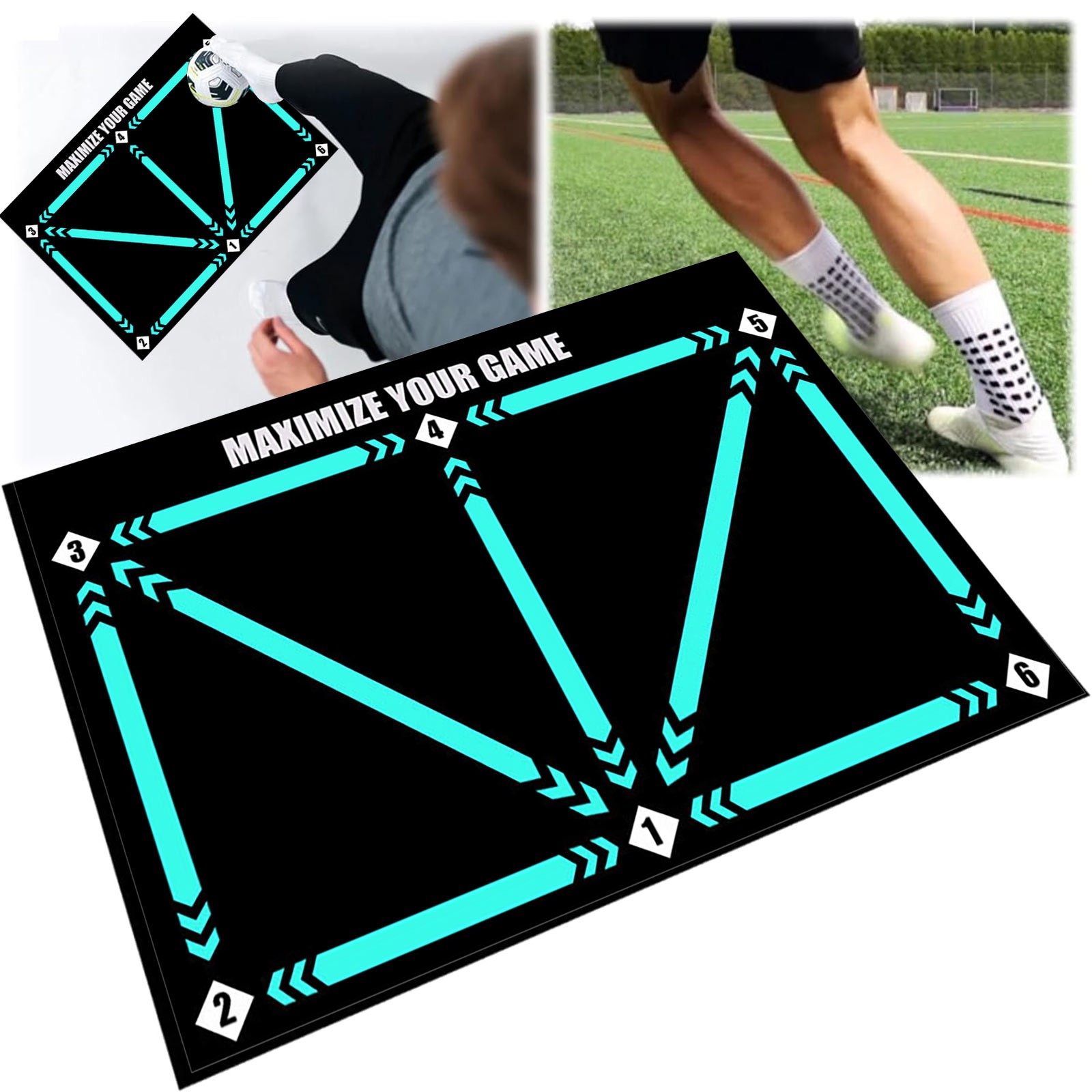 Soccer Ball Mastery Mat Football Footstep Training Mat,Soccer Training ...