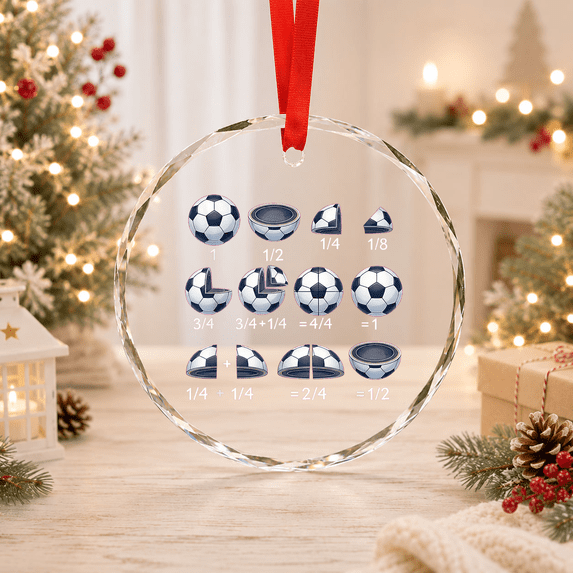 Frekshons Math Soccer Ball Math Fraction Back To School Teacher Student Glass Ornament ...
