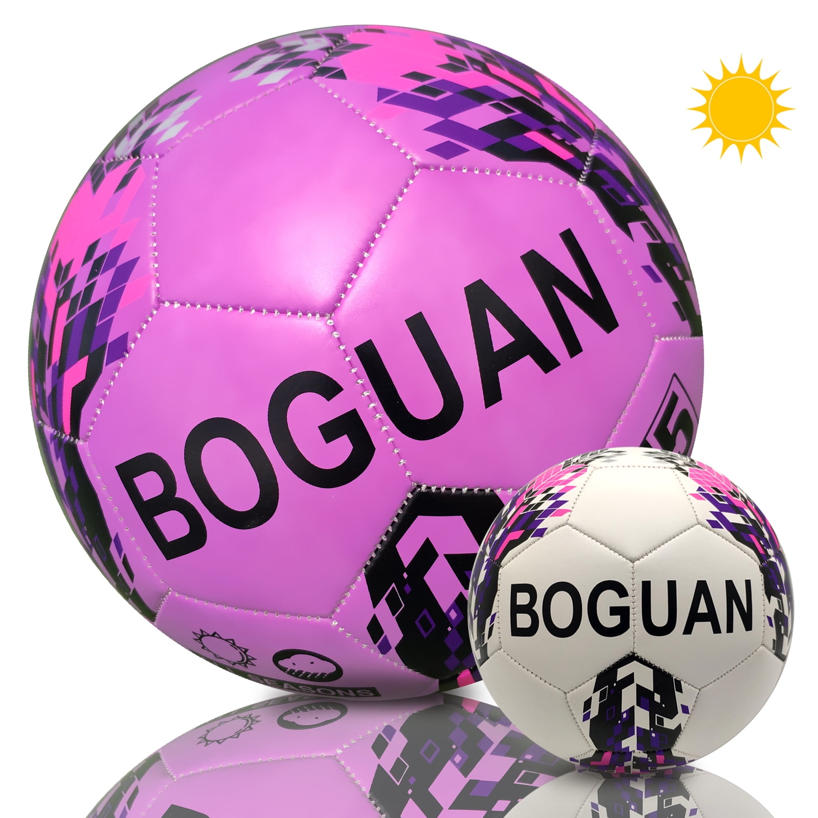 Soccer Ball Official Size 5 - High Qualtiy PU Leather-Discoloration in The Sun- Glow in The Dark-Extra Pump-Gifts for Kids,Boys,Girls,Adults Outdoor Indoor Training Ball